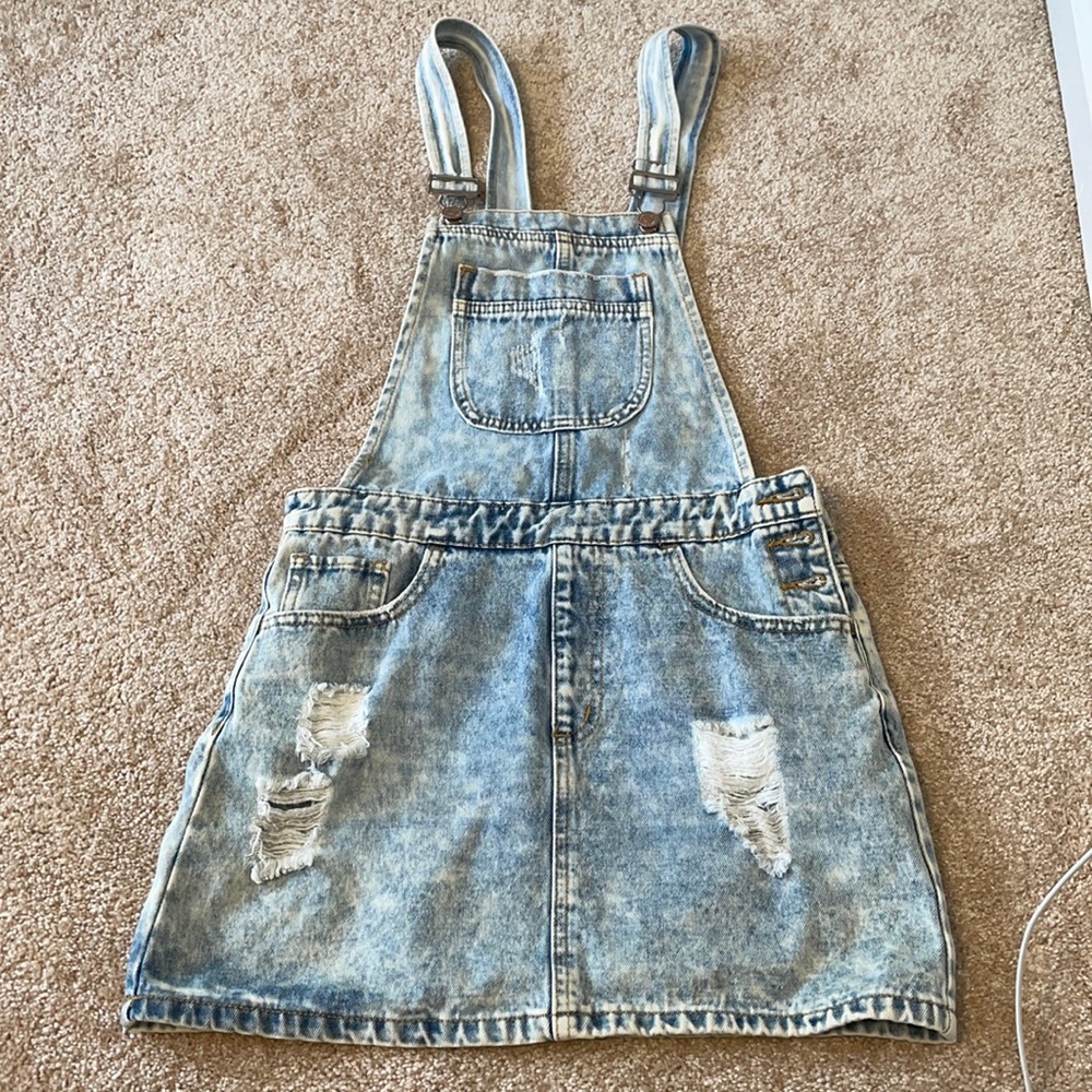 Denim romper skirt